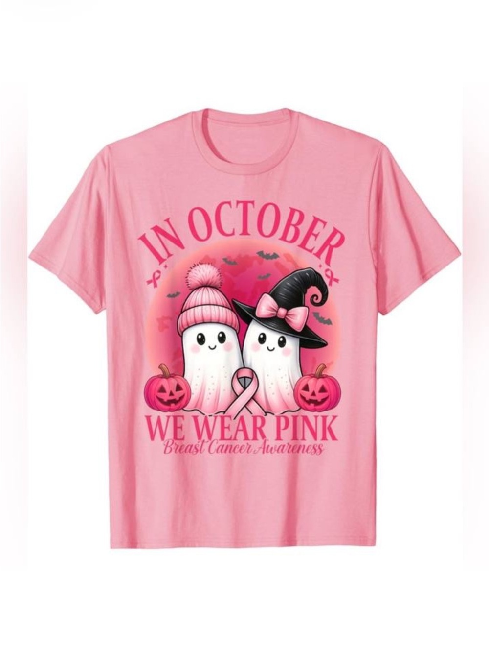 Breast Cancer Awareness Light Pink Graphic Tee - "In October We Wear Pink"